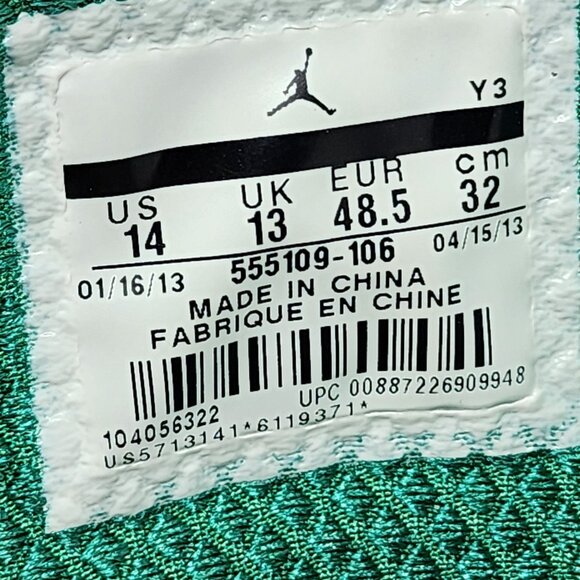 Air Jordan XX8 "Do The Right Thing" Mens Sneakers US 14 Blue White Green - Picture 5 of 15